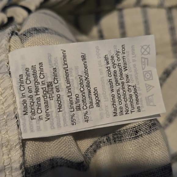 NWT J. Crew Size Large Linen Cotten Blend Shorts Black White - Picture 9 of 9